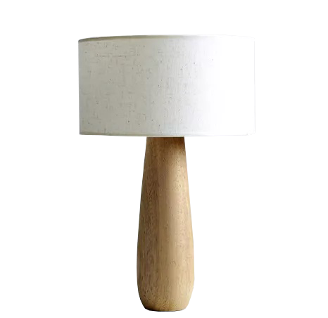 LÁMPARA DE MESA TUNA M40 MAD. NAT. CON PANT. LINO