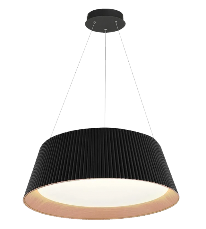 COLGANTE WOOD-CO LED 36W 3000K 45CM NG/EFE.MAD