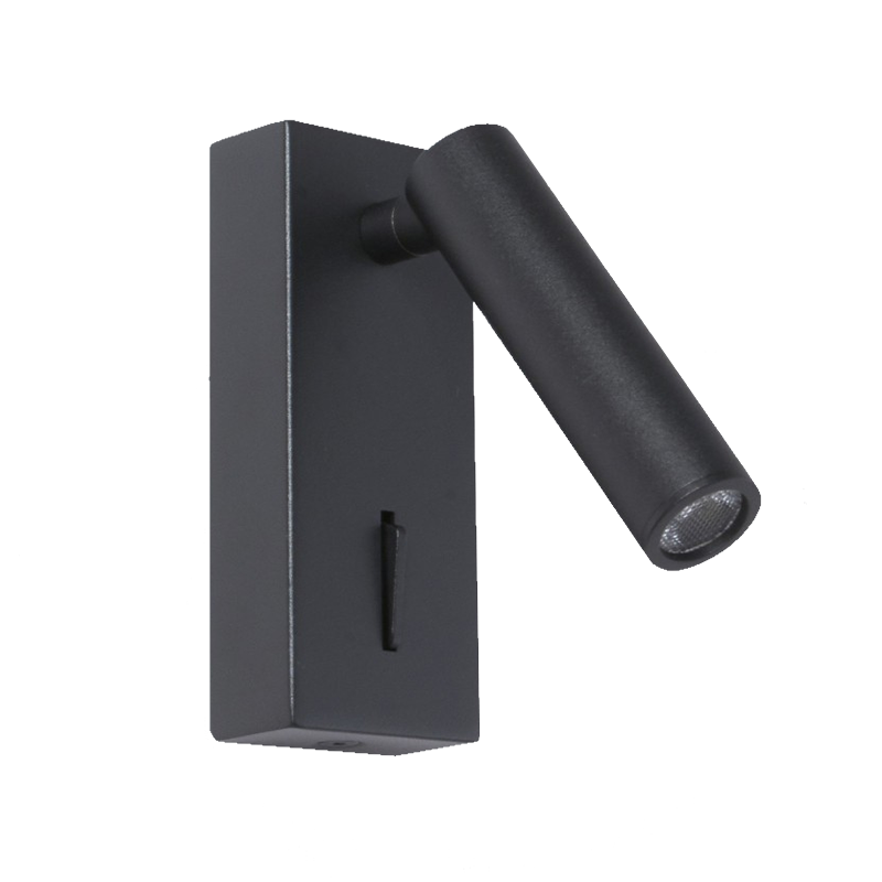 APLIQUE QU-AP LED 3W 3200K MOV. NEGRO