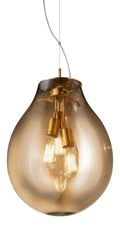 COLGANTE COGNAC-XL 3L.E27 VIDRIO 48CM BRONCE