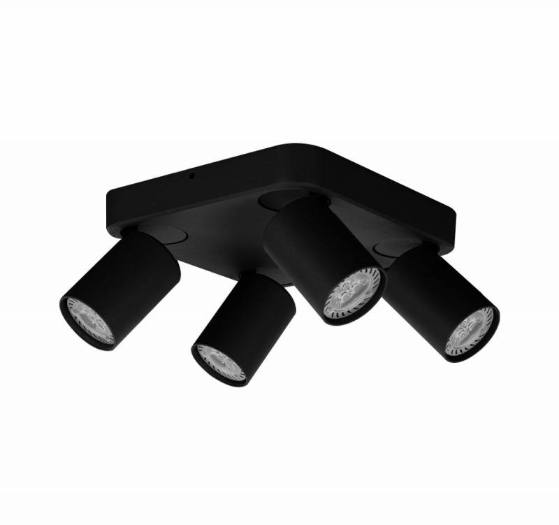 SPOT KATHARO IV SQ 4L. GU10 MOV. NEGRO